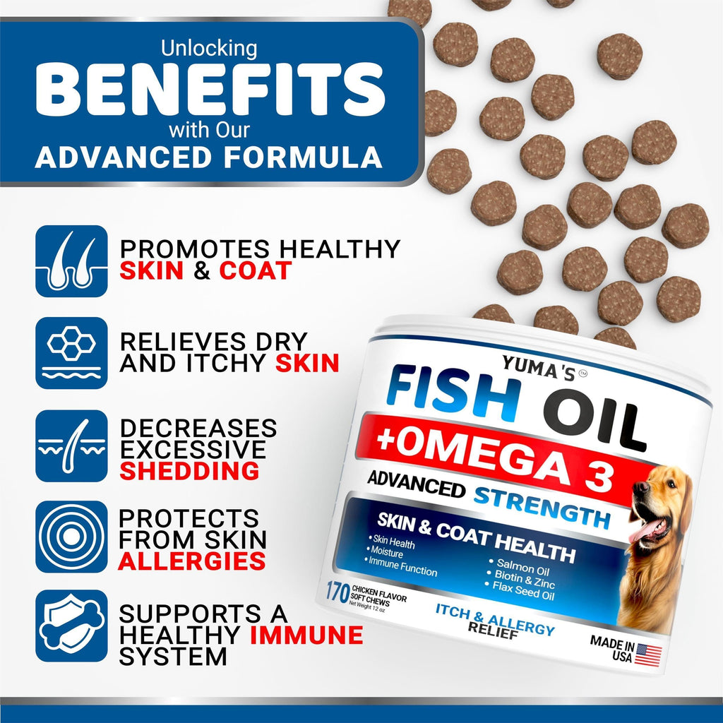 Omega 3 Skin & Coat Soft Chews for Dogs (170 Chews)
