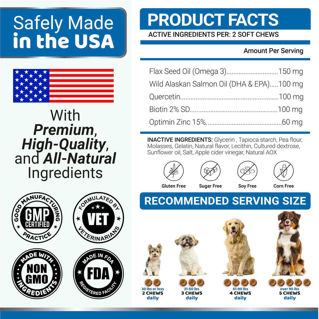 Omega 3 Skin & Coat Soft Chews for Dogs (170 Chews)